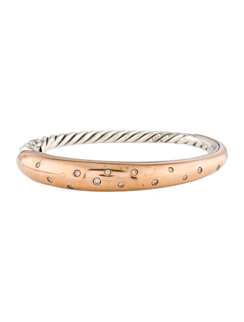David Yurman Diamond Pure Form Hinged Bangle Bracelet