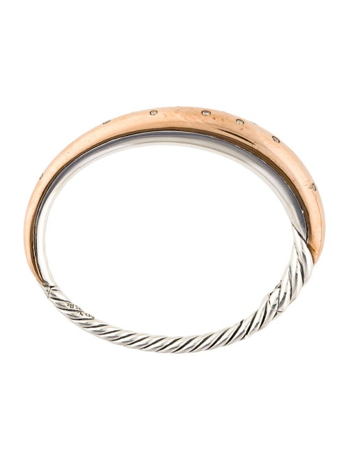 David Yurman Diamond Pure Form Hinged Bangle Bracelet