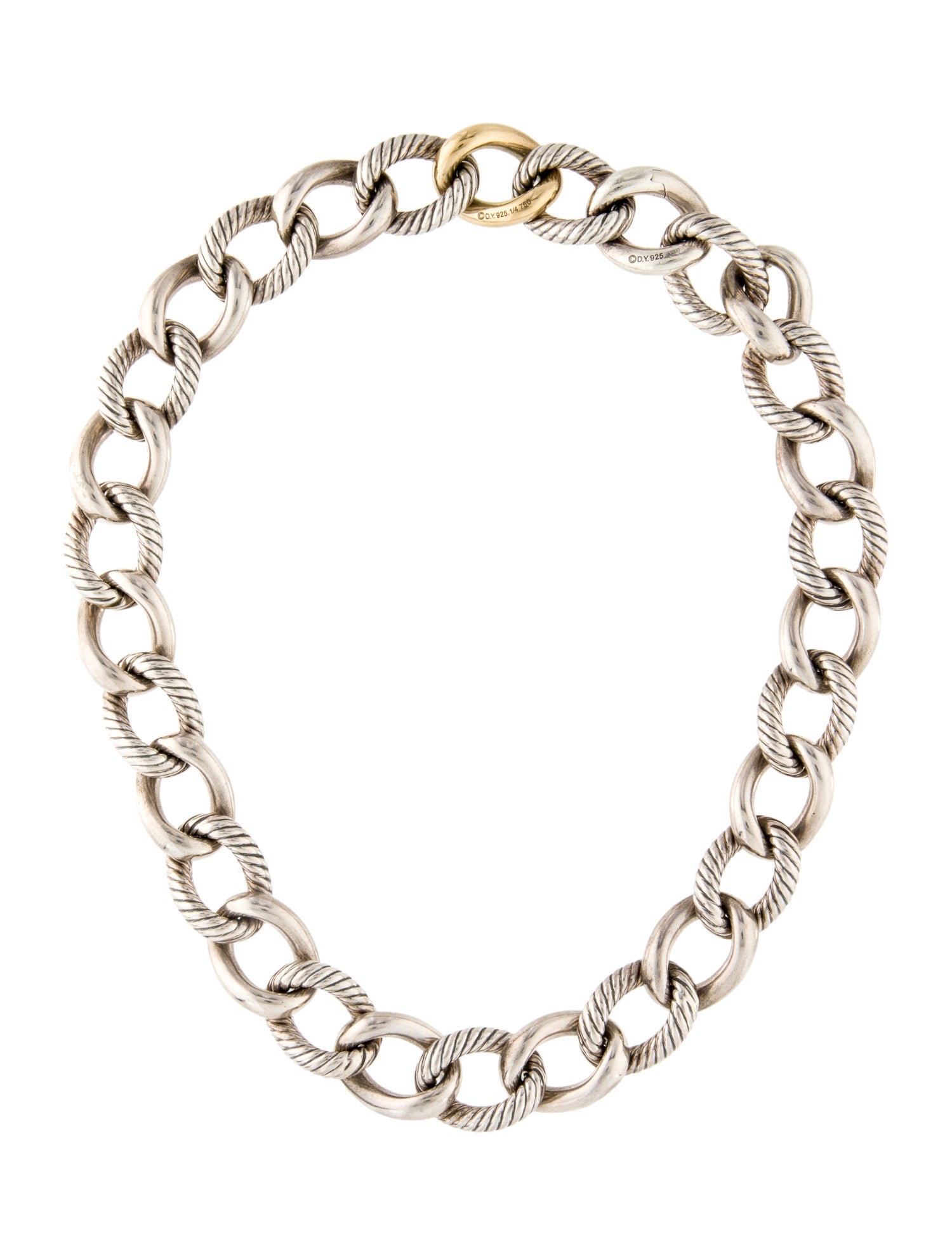 David Yurman Two-Tone Curb Chain Necklace