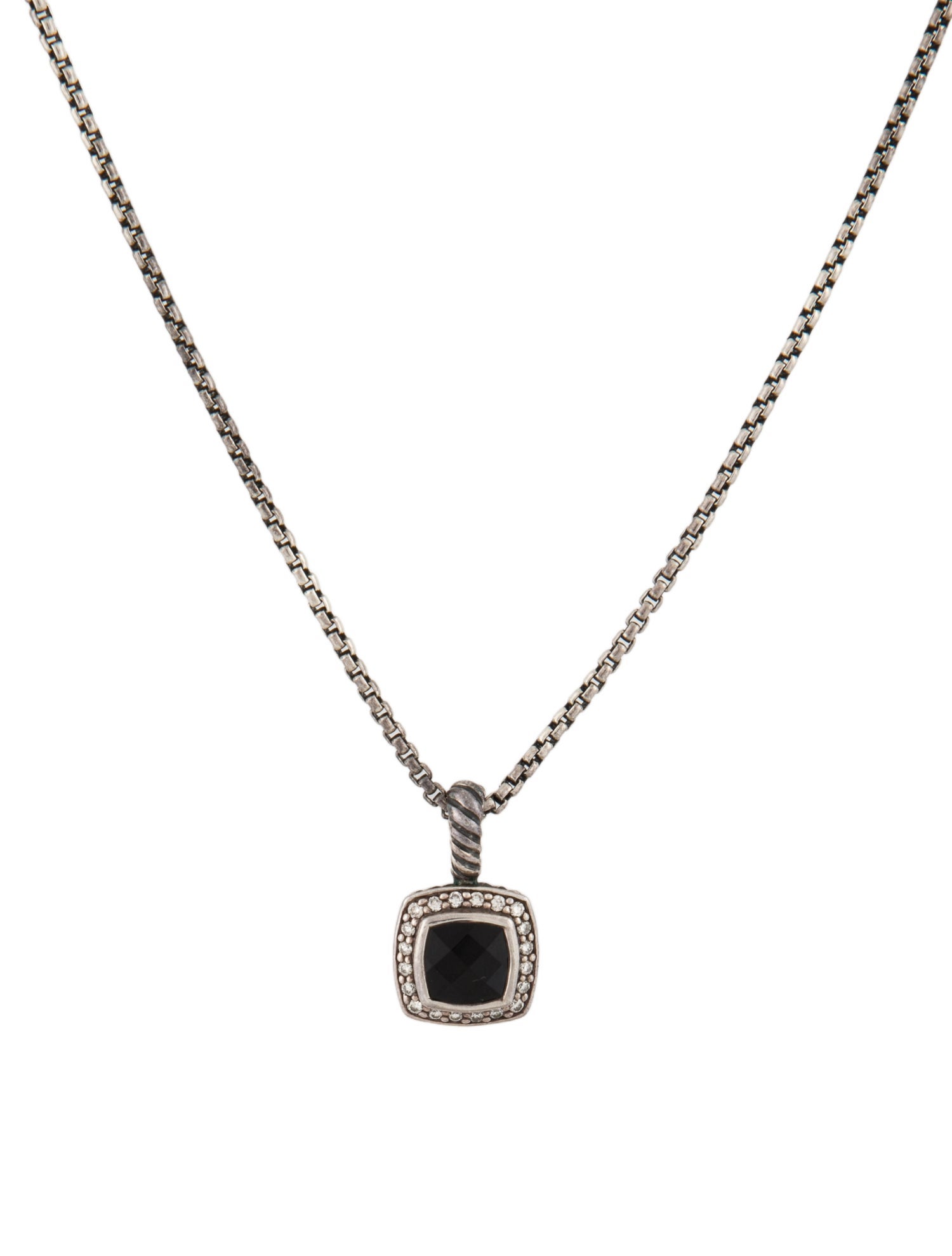 David Yurman Onyx & Diamond Petite Albion® Pendant Necklace