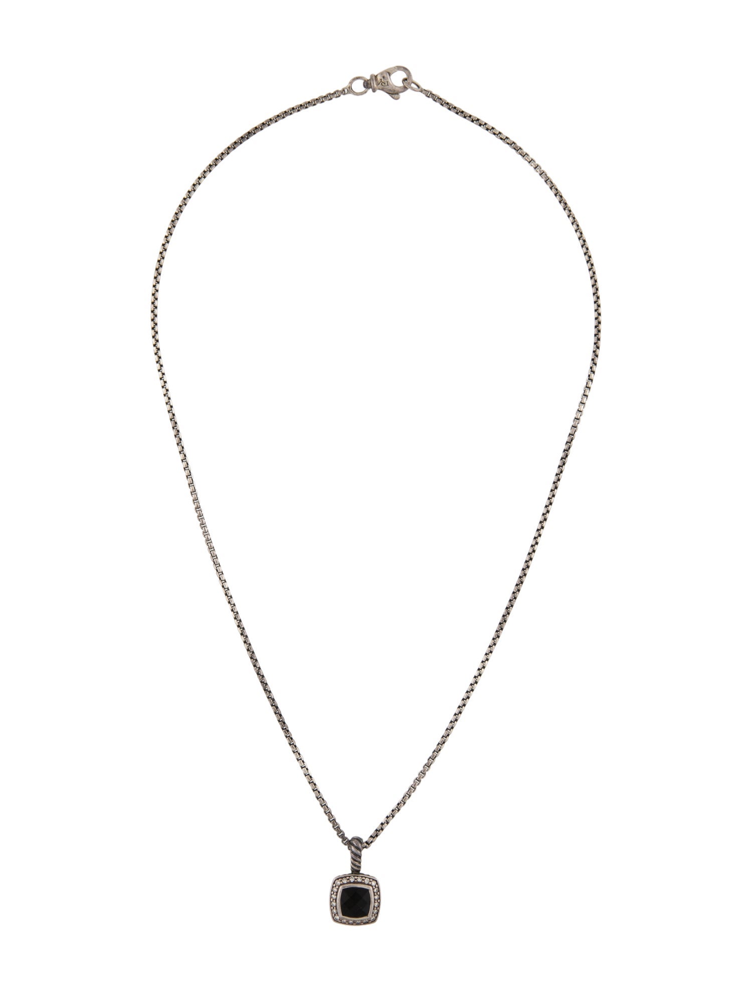 David Yurman Onyx & Diamond Petite Albion® Pendant Necklace