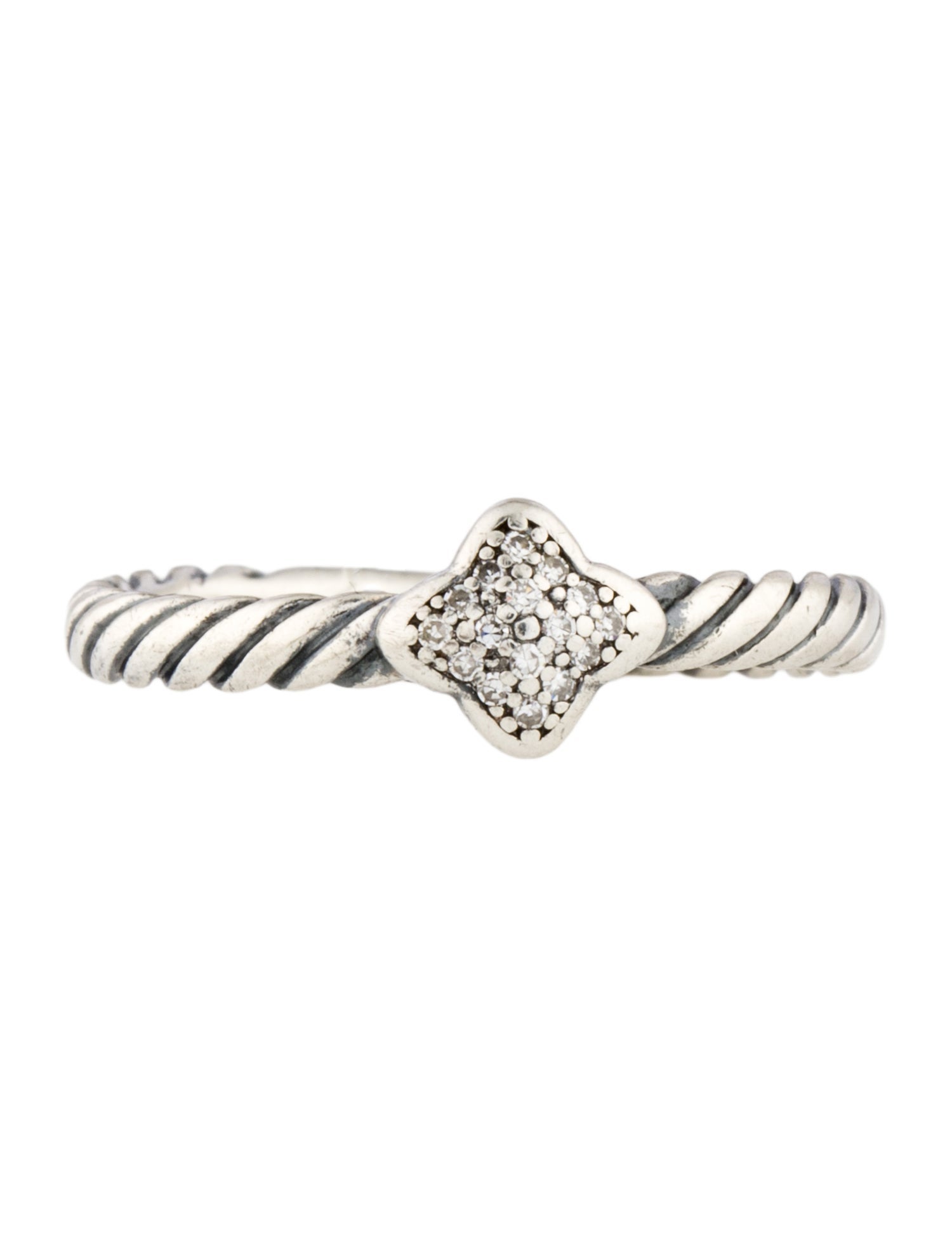 David Yurman Diamond Quatrefoil Stack Ring