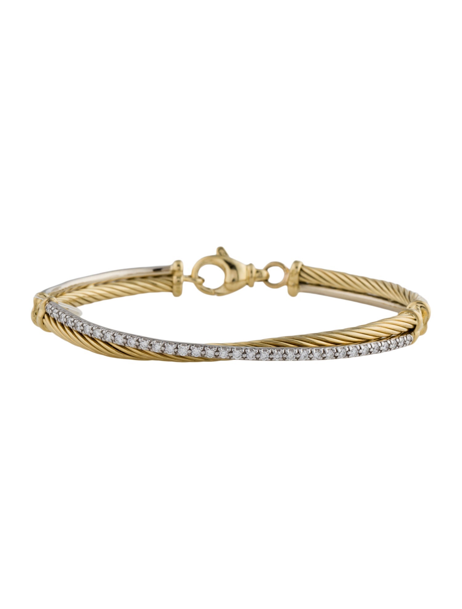 David Yurman 18K Diamond Crossover Bracelet