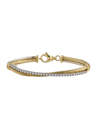 David Yurman 18K Diamond Crossover Bracelet
