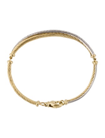 David Yurman 18K Diamond Crossover Bracelet