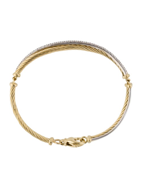 David Yurman 18K Diamond Crossover Bracelet