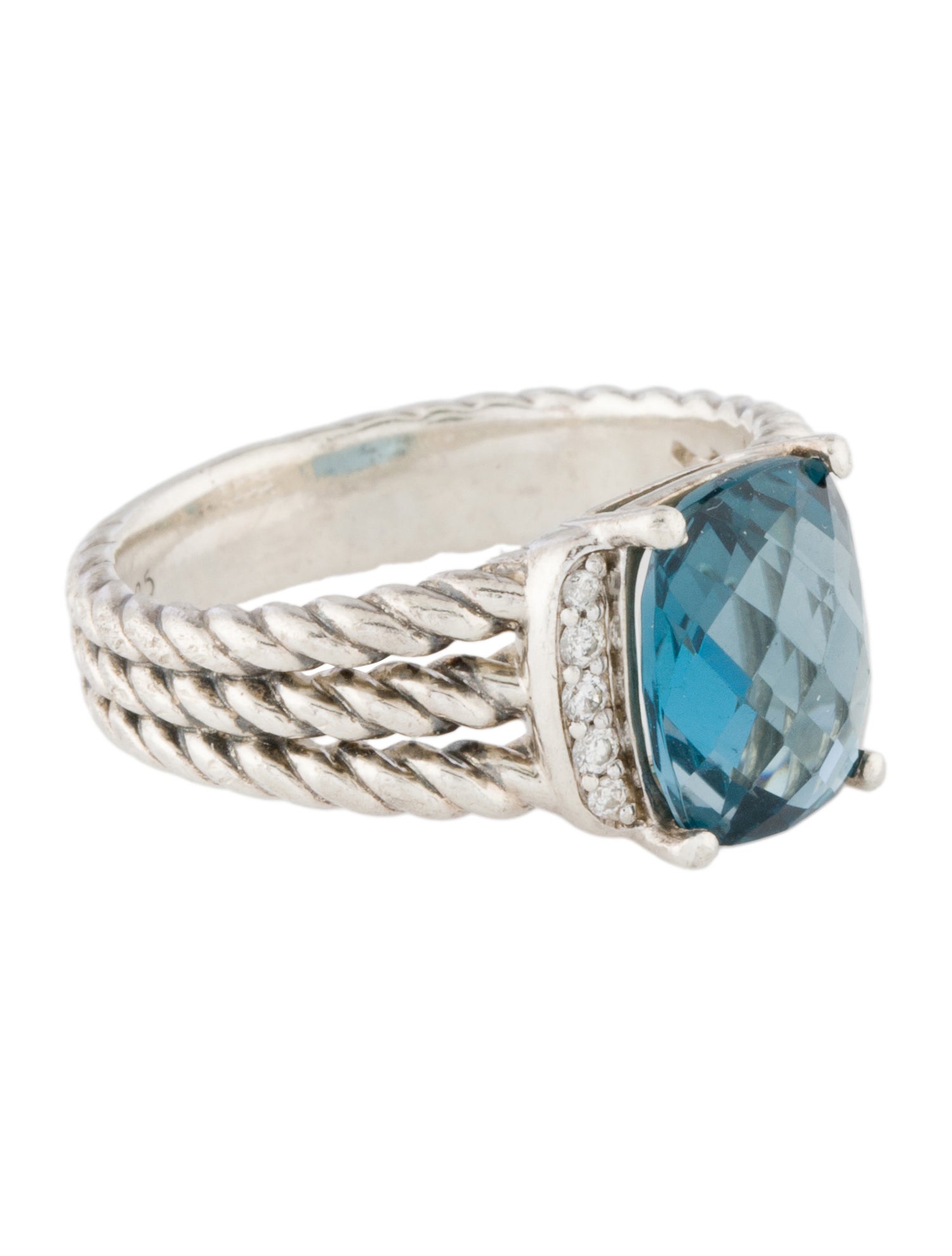 David Yurman Topaz & Diamond Petite Wheaton Cocktail Ring