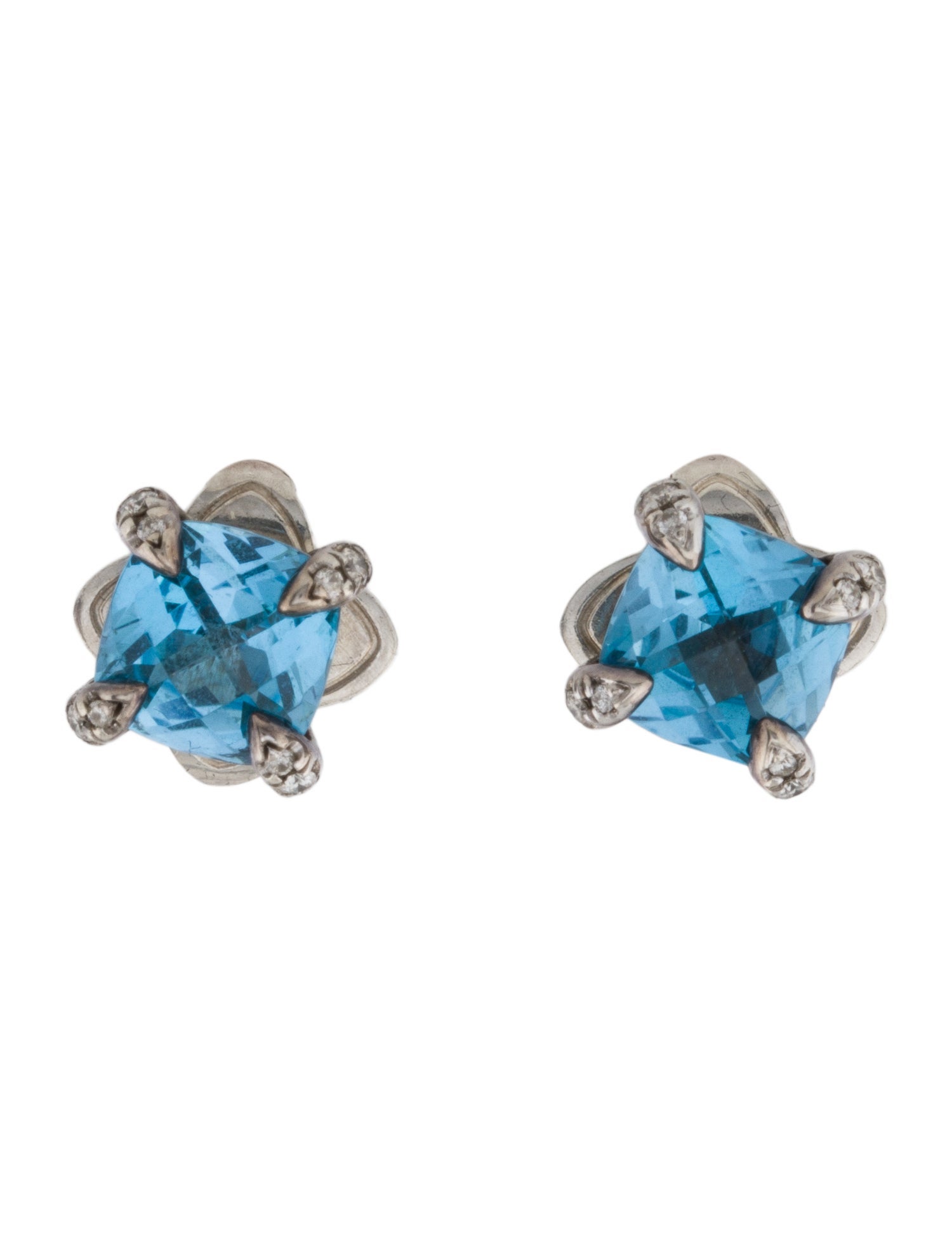 David Yurman Topaz & Diamond Petite Chatelaine Stud Earrings