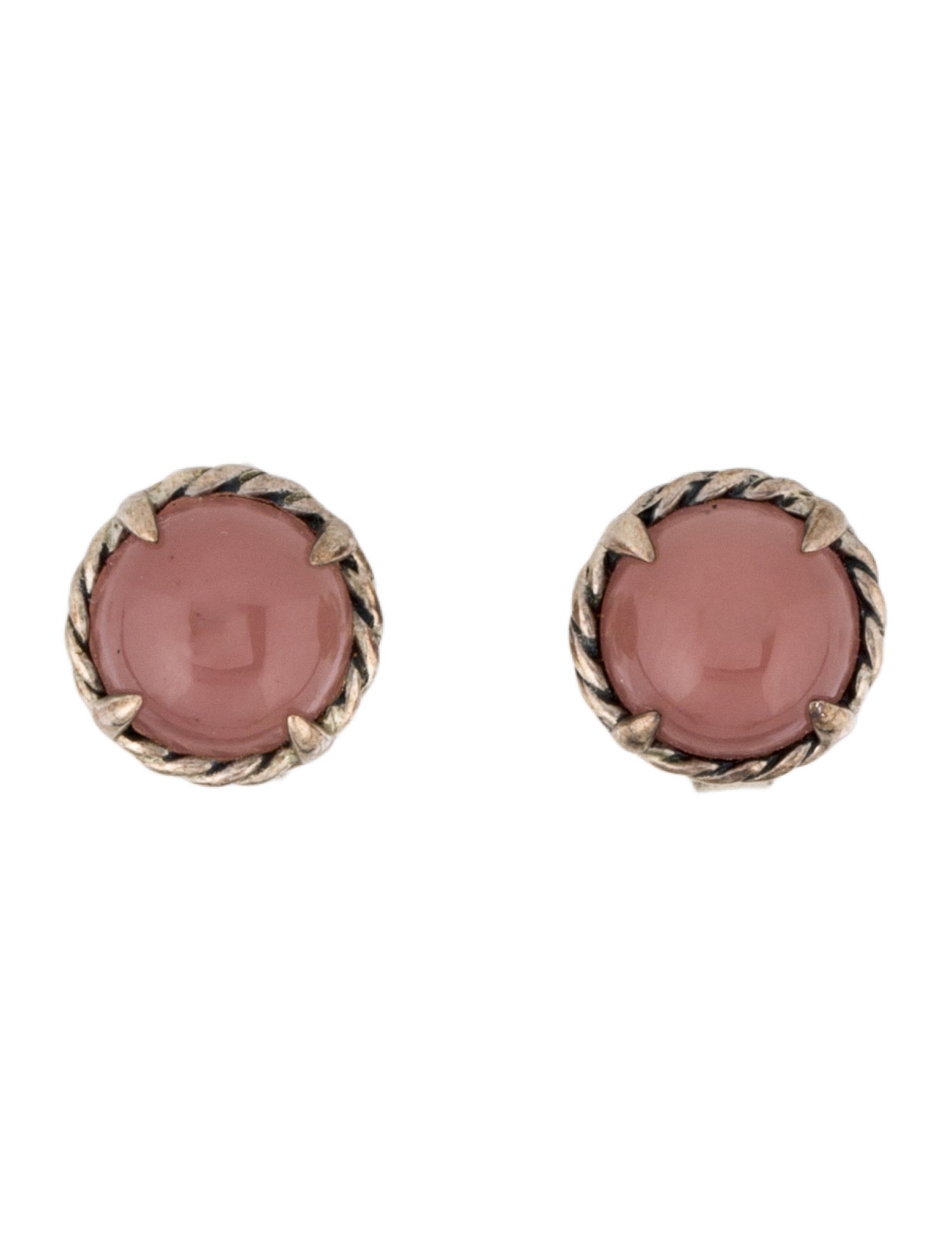 David Yurman Rose Quartz Petite Chatelaine Studs