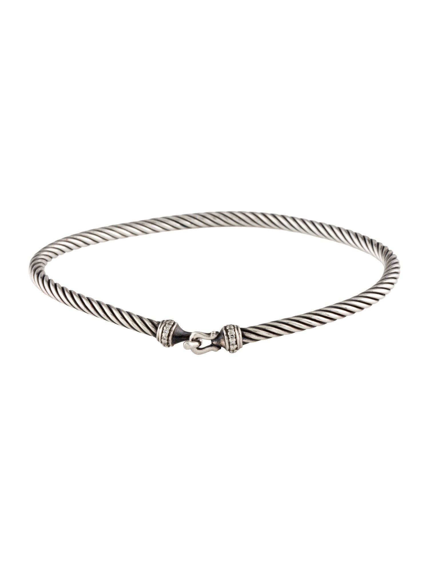 David Yurman Diamond Buckle Classic Cable Bracelet
