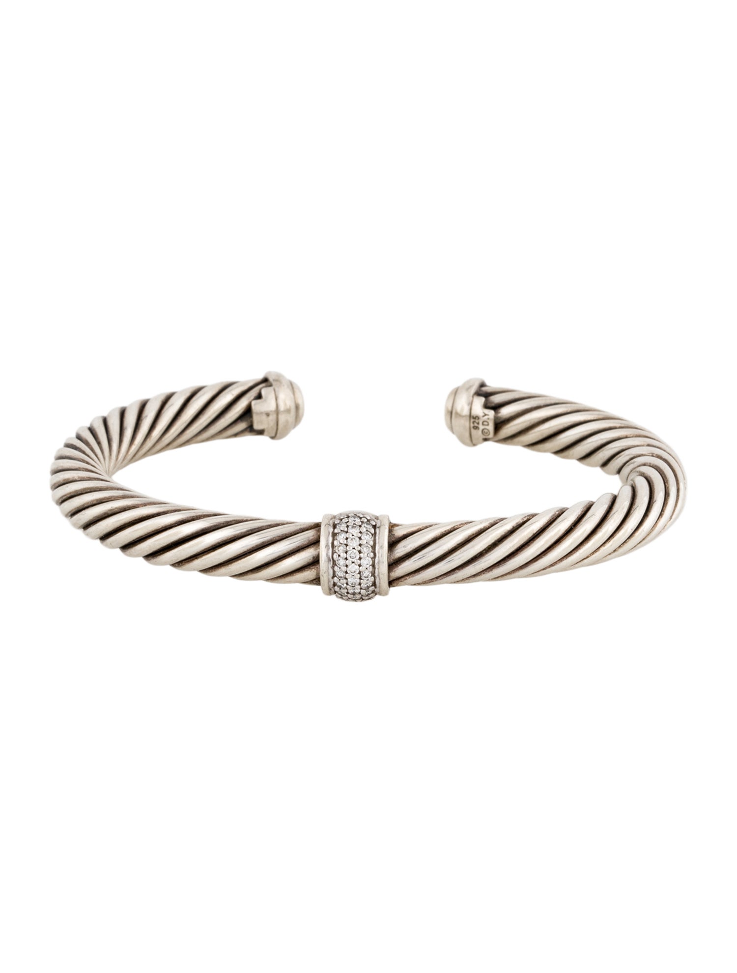 David Yurman Diamond Classic Cable Station Bracelet