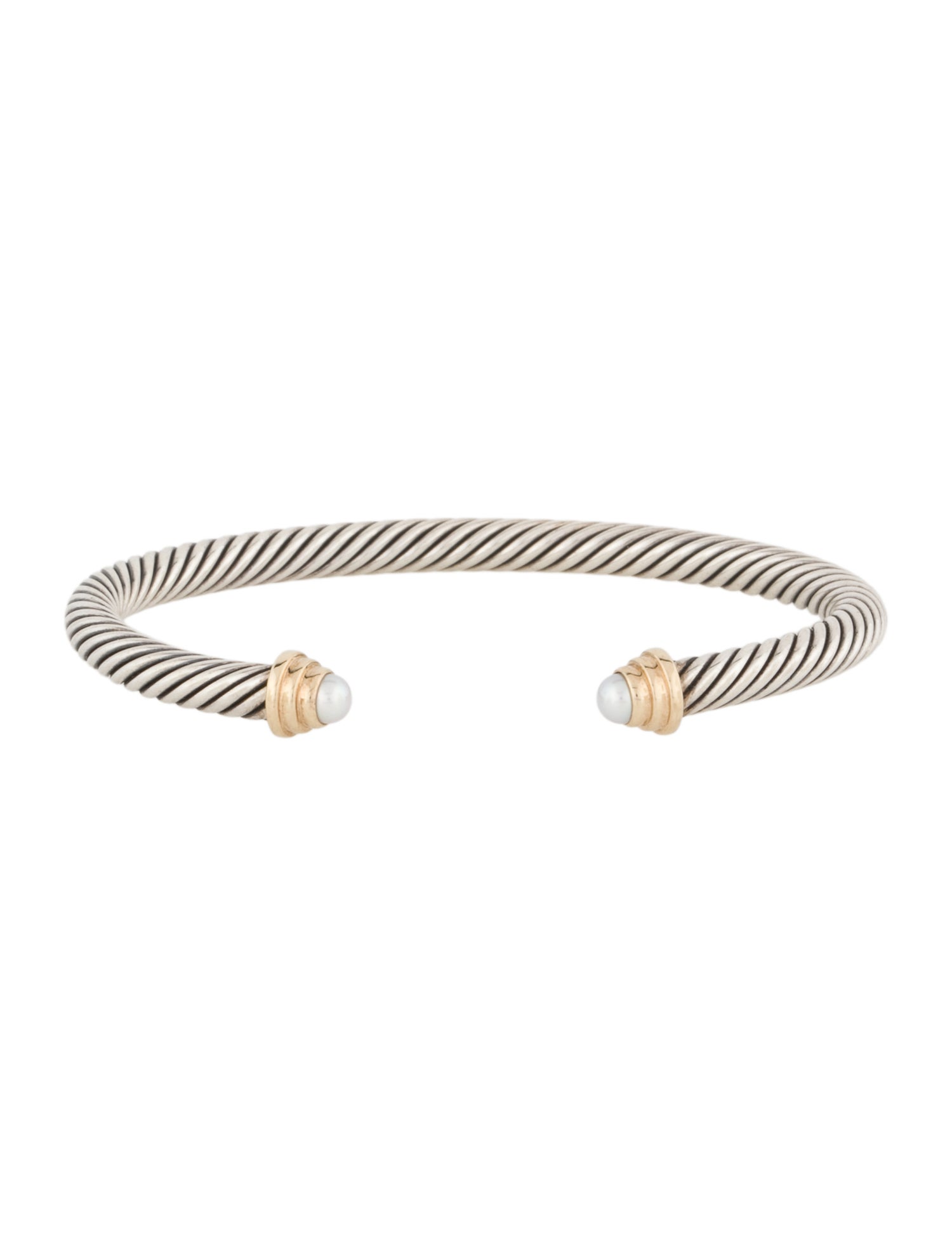 David Yurman Cultured Freshwater Pearl Cable Cuff Bracelet