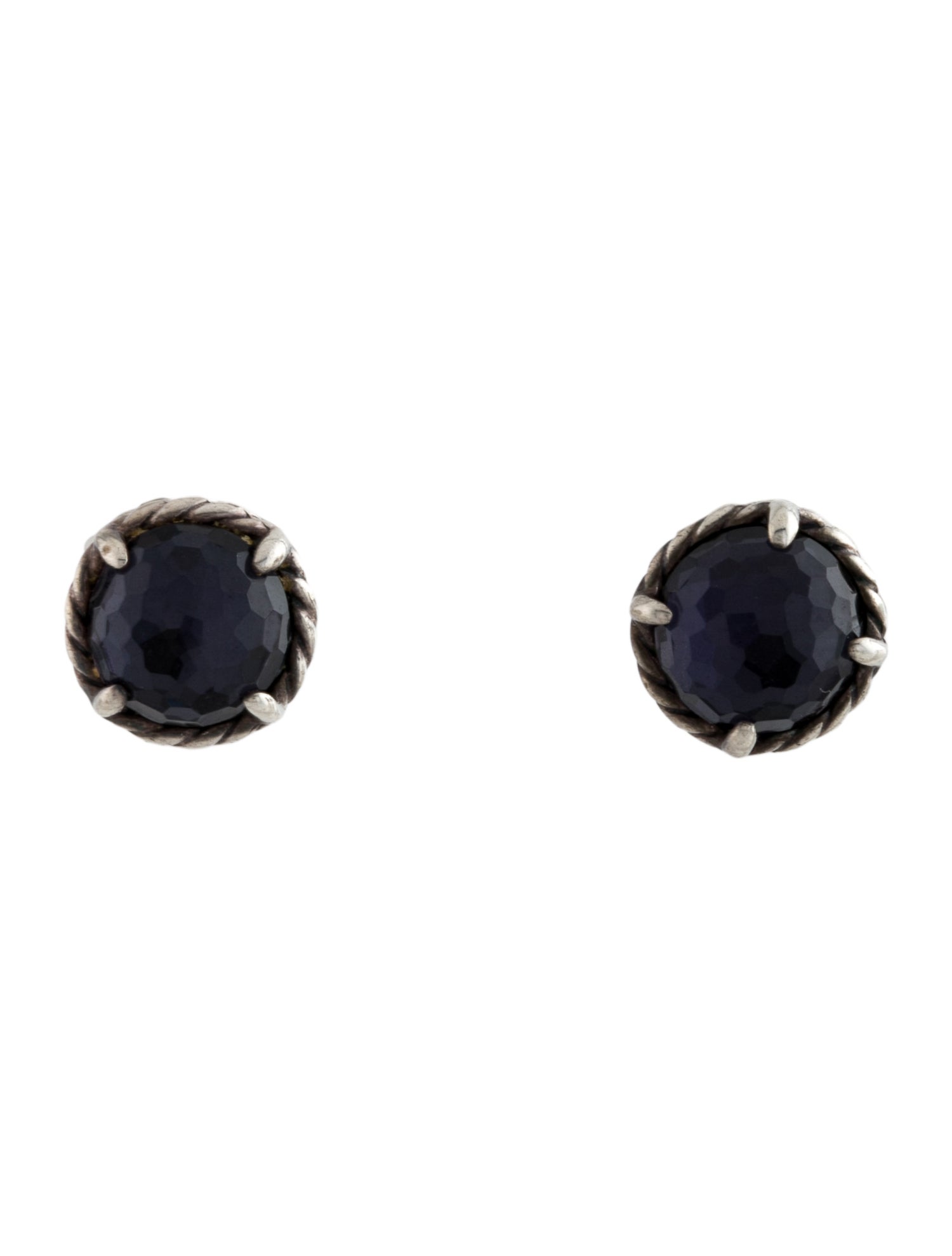 David Yurman Amethyst & Hematine Doublet Black Orchid Châtelaine Earrings