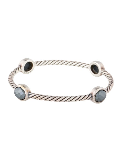 David Yurman Hematite Color Classic 4 Station Bangle Bracelet