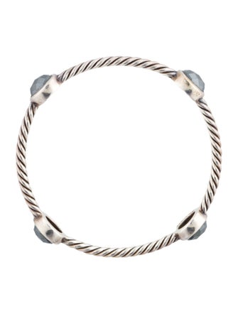 David Yurman Hematite Color Classic 4 Station Bangle Bracelet