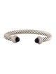 David Yurman Onyx & Diamond Cable Cuff Bracelet