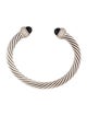 David Yurman Onyx & Diamond Cable Cuff Bracelet