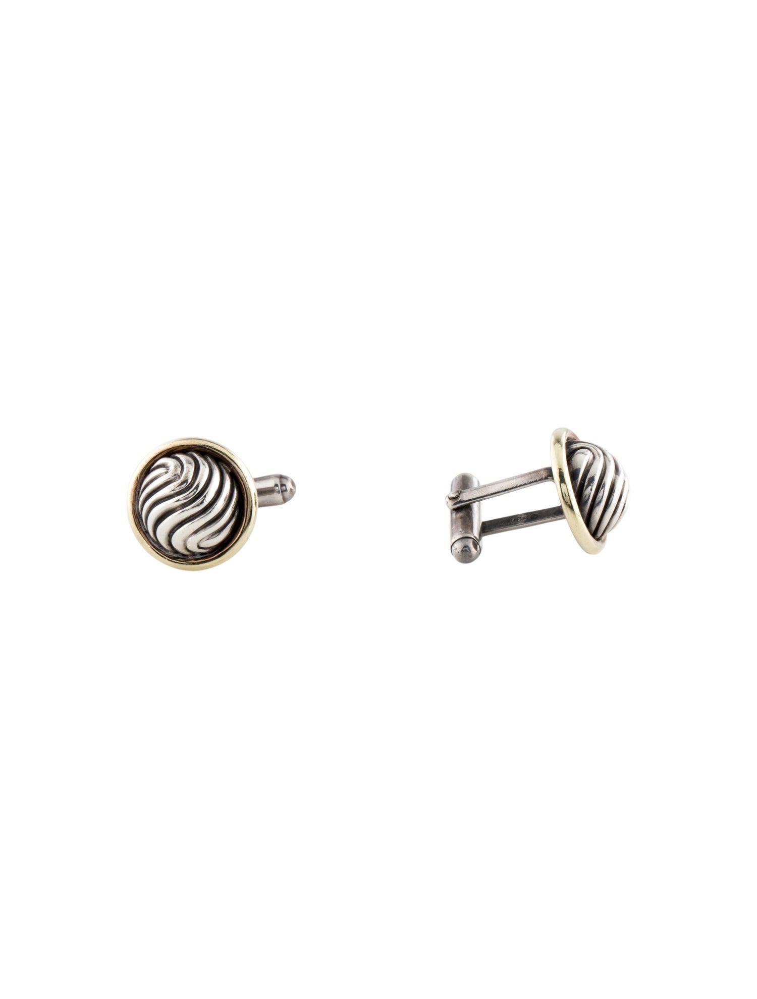 David Yurman Two-Tone Cable Classics Dome Cufflinks