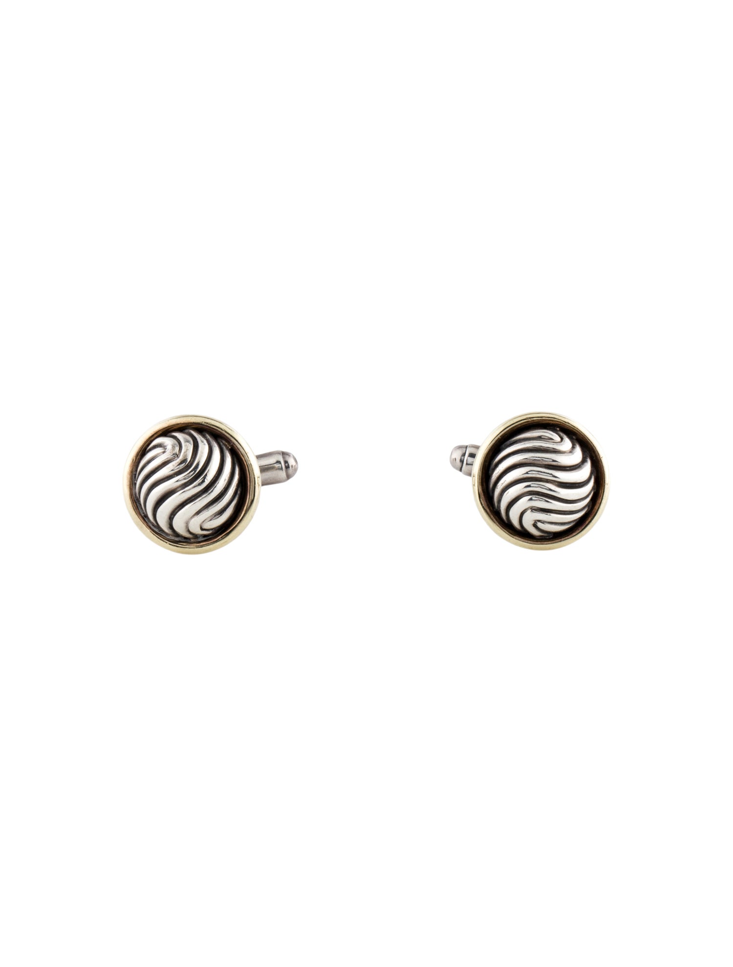 David Yurman Two-Tone Cable Classics Dome Cufflinks