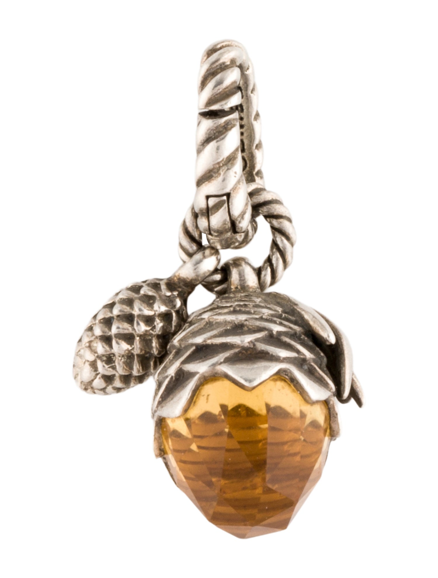 David Yurman Citrine Acorn Pendant