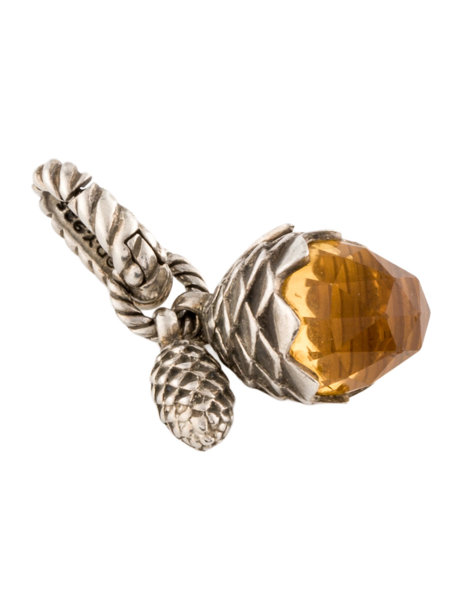 David Yurman Citrine Acorn Pendant