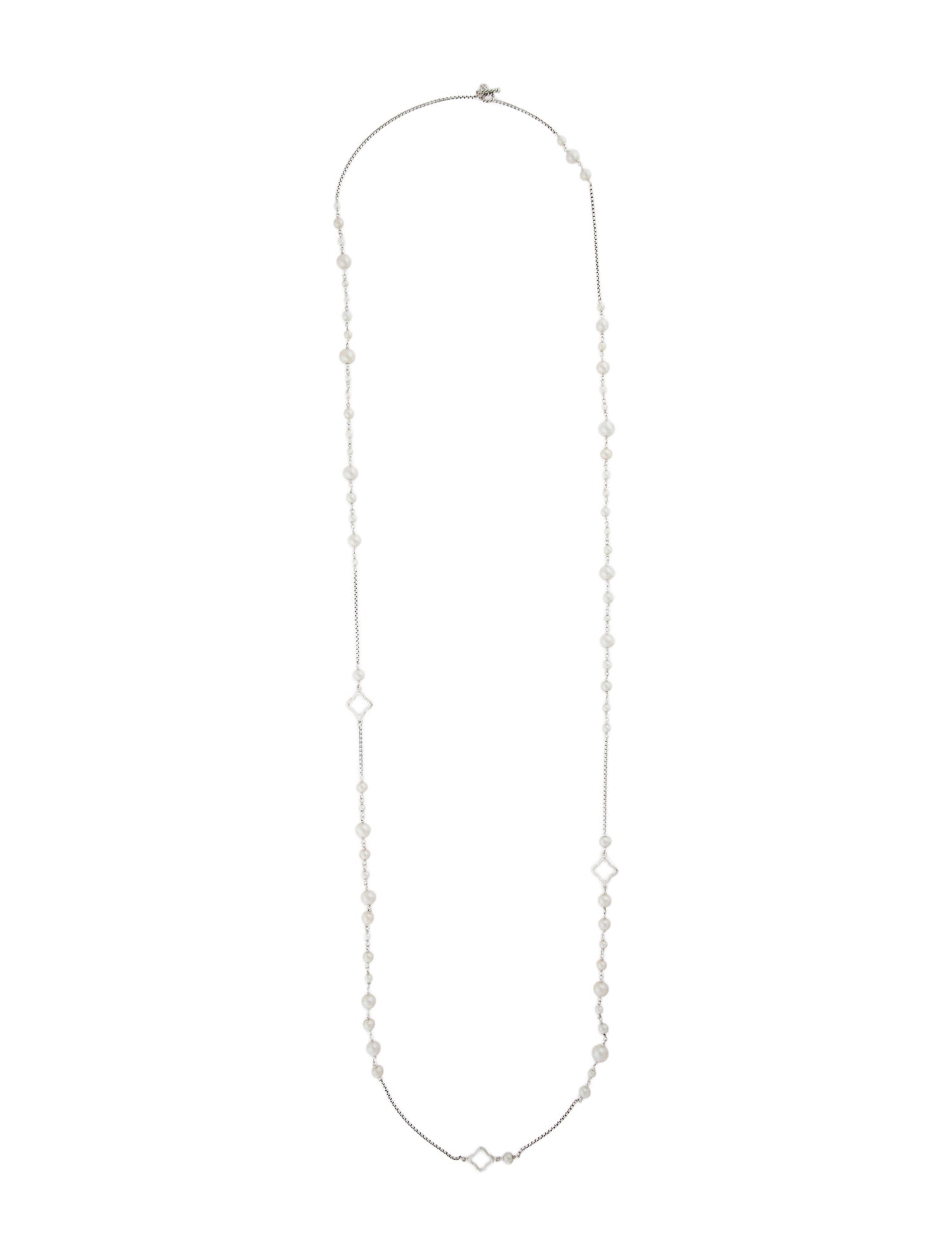David Yurman Pearl Quatrefoil Bijoux Station Necklace