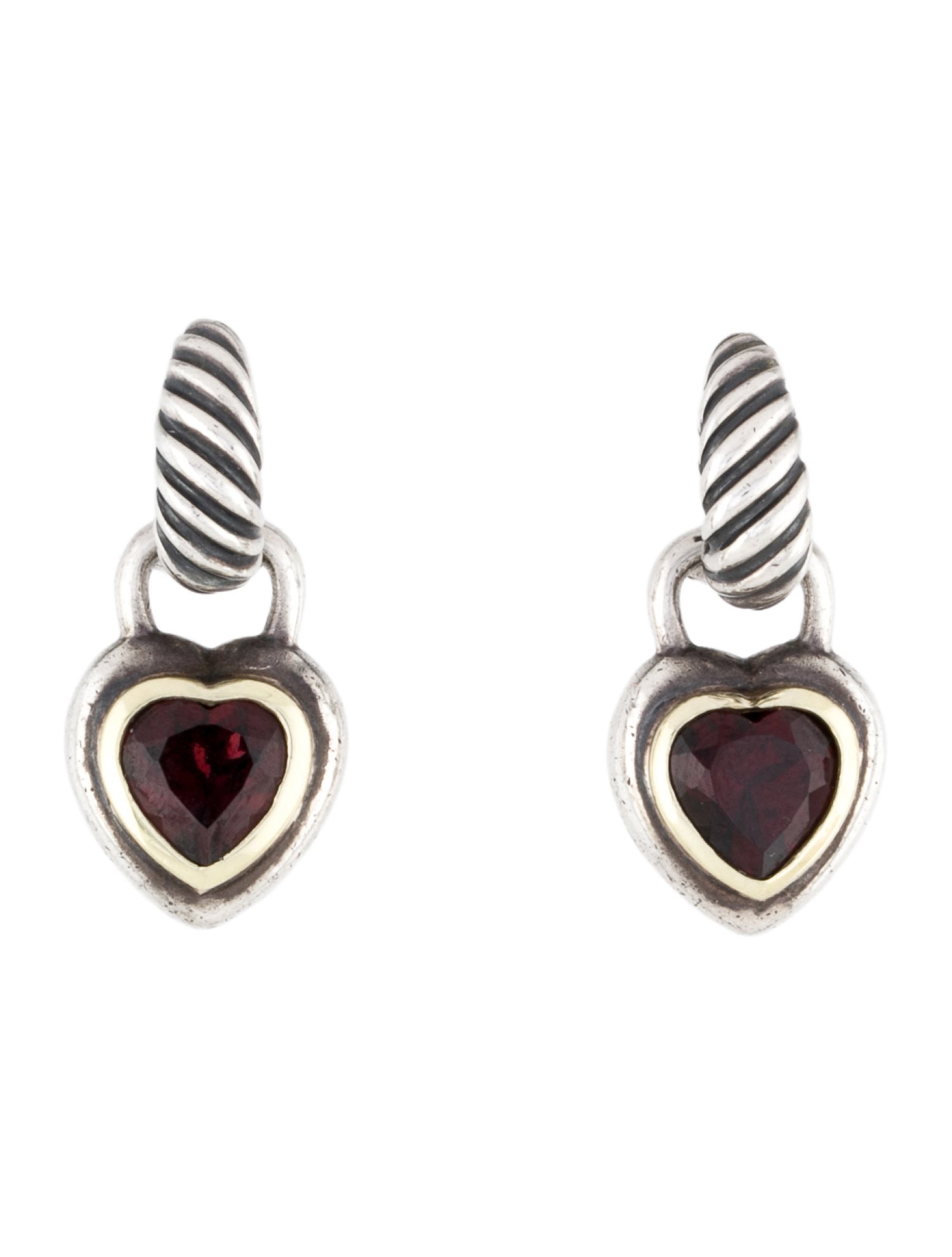 David Yurman Garnet Cable Drop Earclips