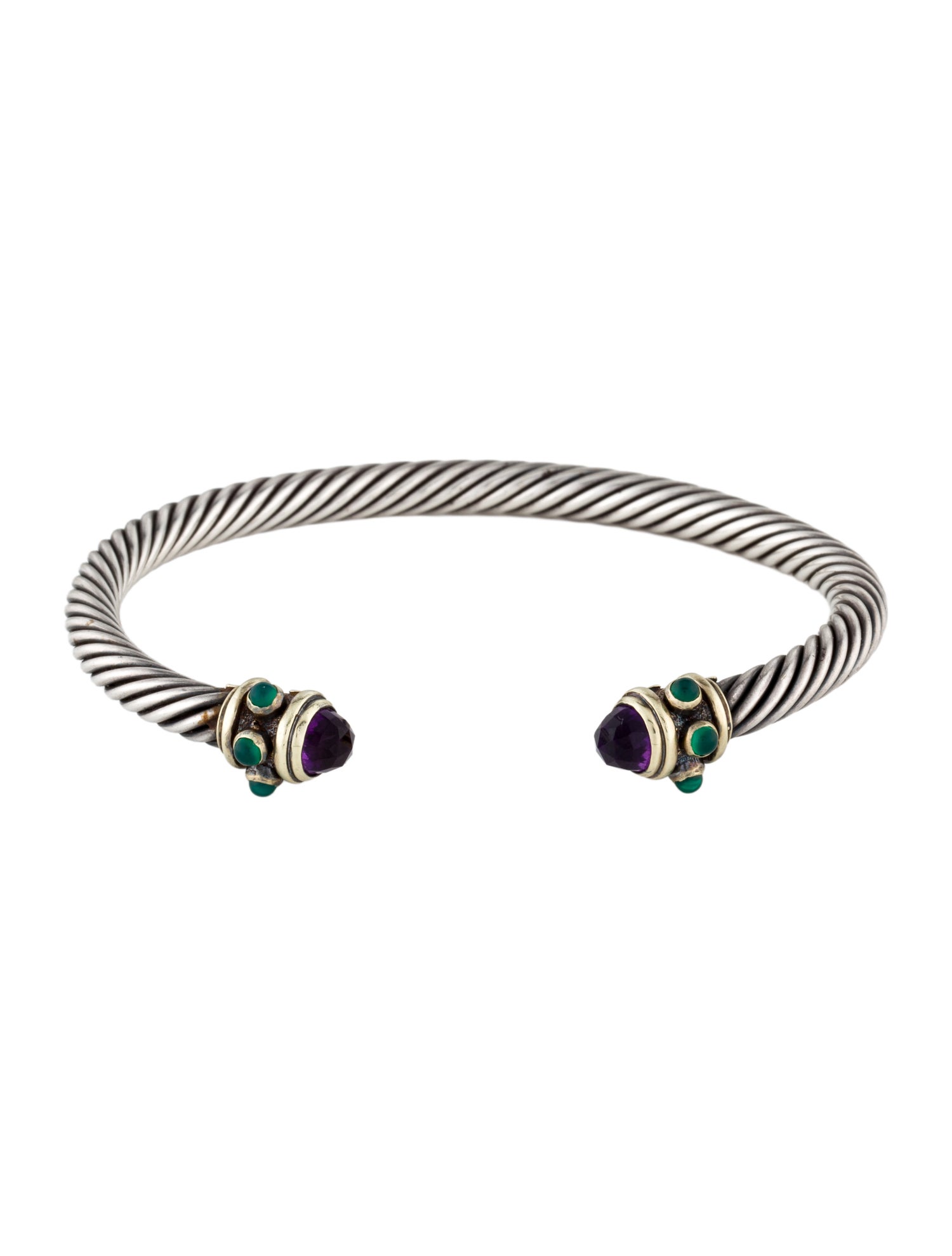 David Yurman Amethyst & Dyed Chalcedony Renaissance Cuff Bracelet