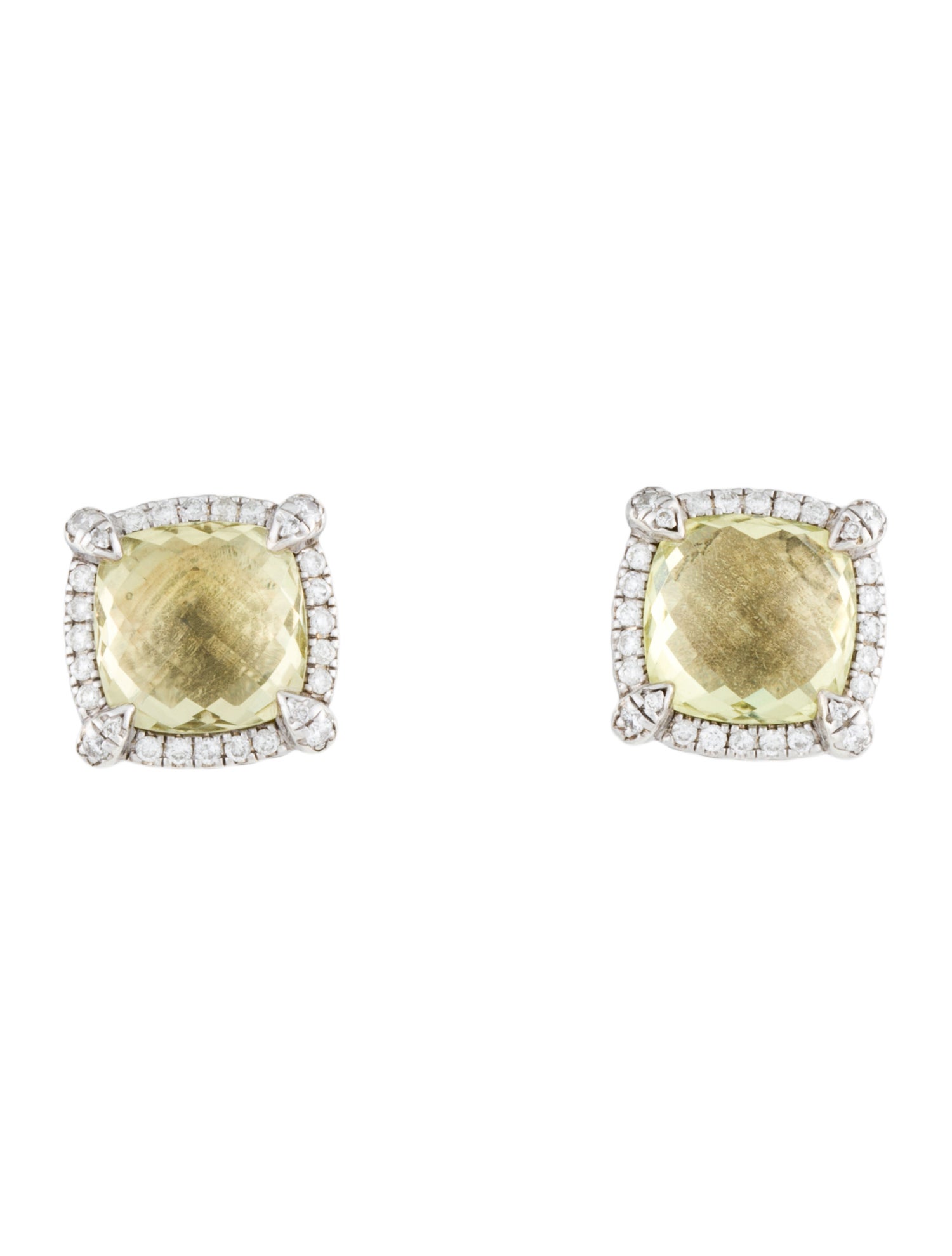 David Yurman Citrine & Diamond Stud Earrings