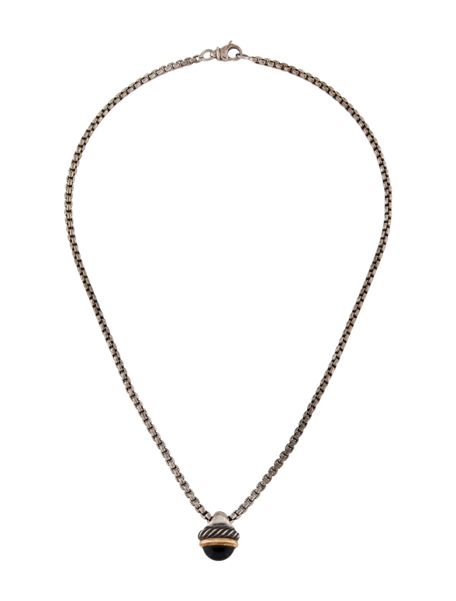David Yurman Onyx Acorn Pendant Necklace