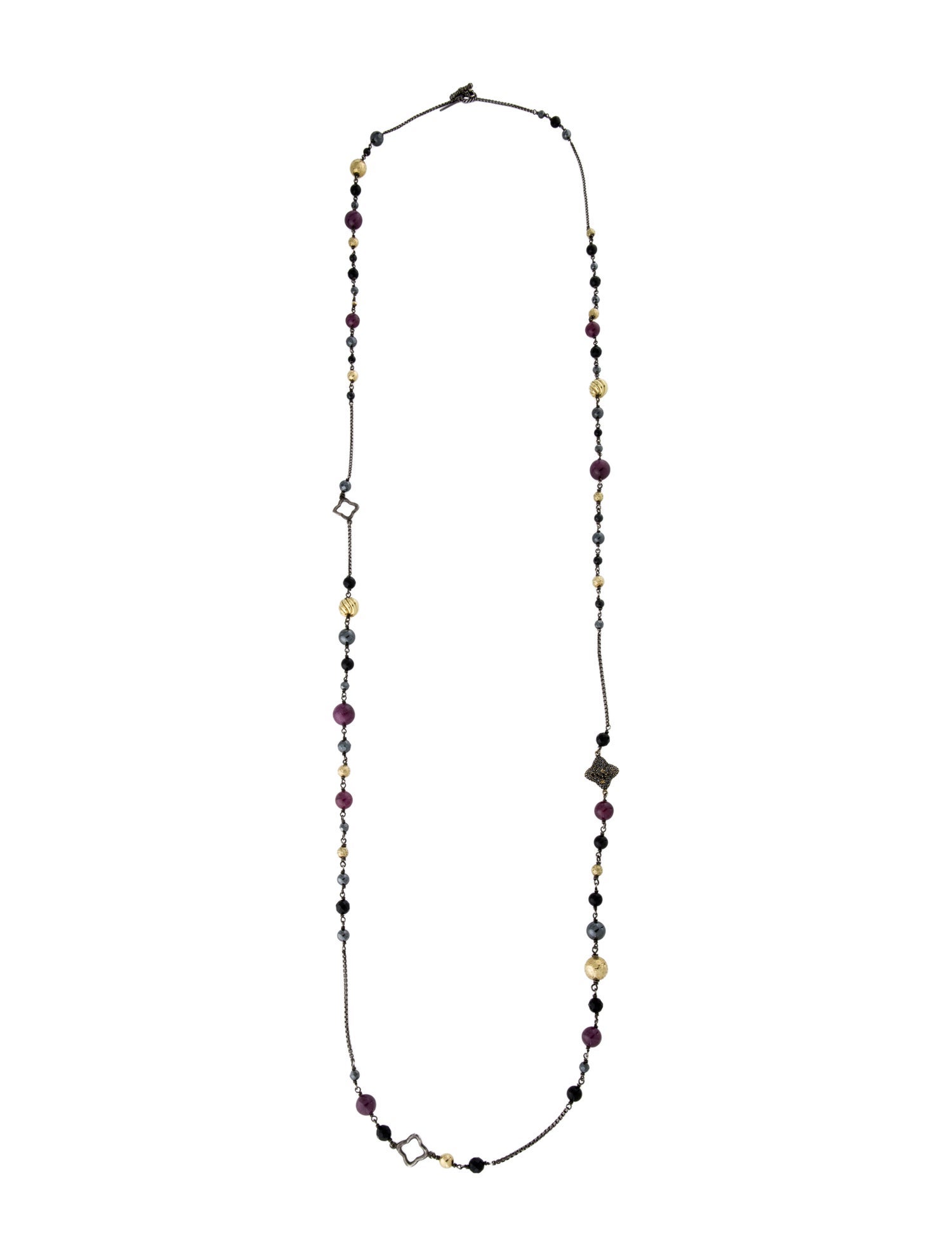 David Yurman Ruby, Onyx & Hematite Bijoux Necklace