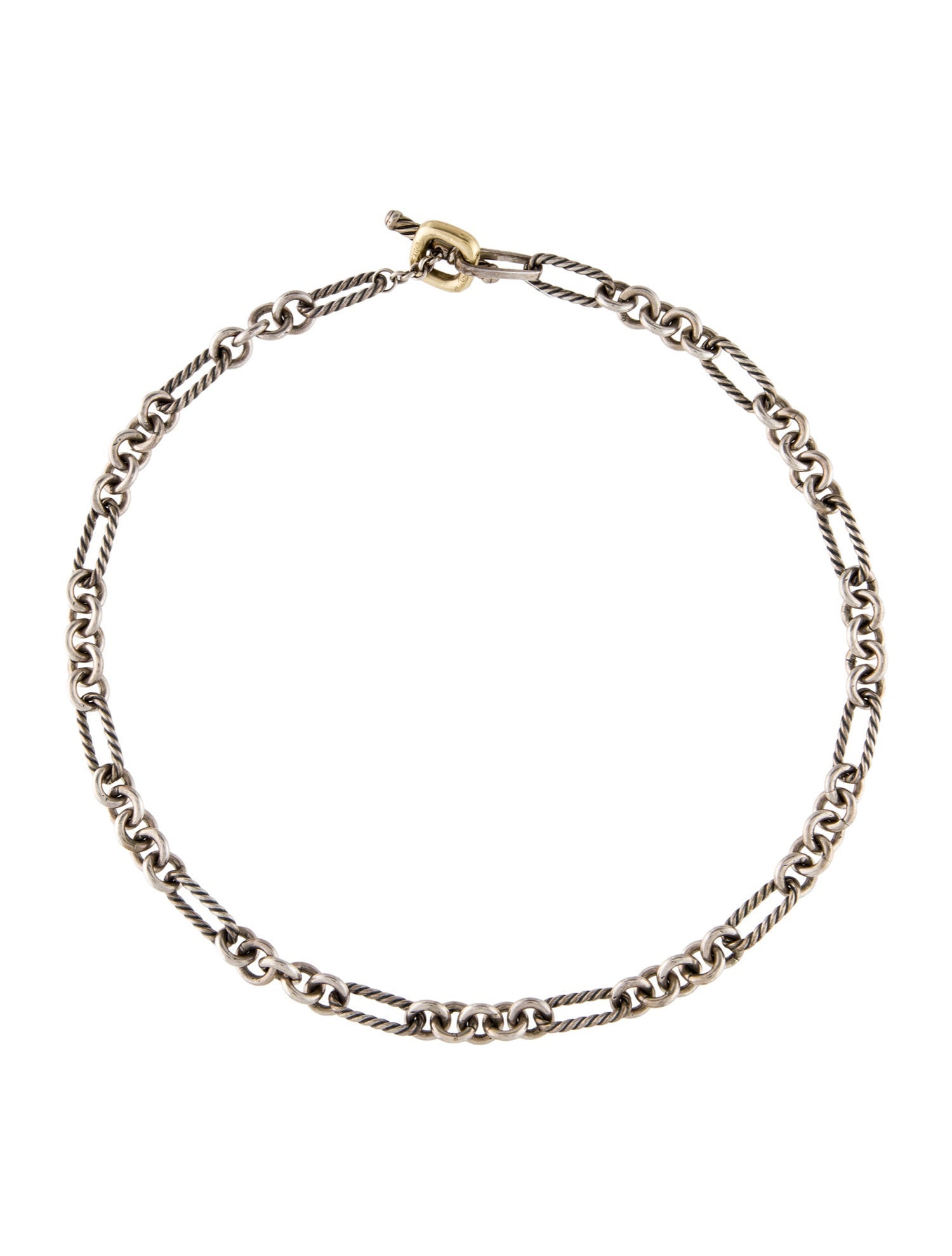 David Yurman Two-Tone Figaro Chain Necklace