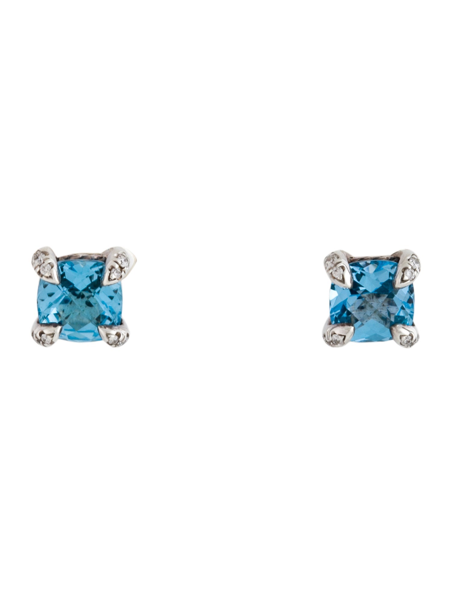 David Yurman Diamond Topaz Stud Earrings