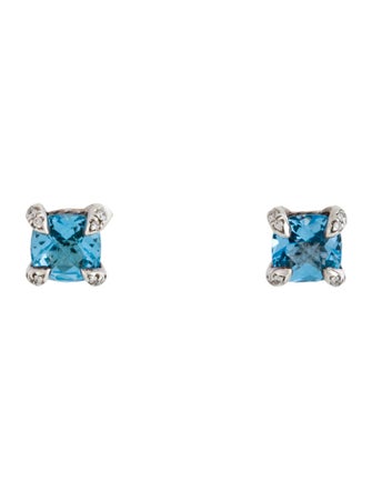 David Yurman Diamond Topaz Stud Earrings