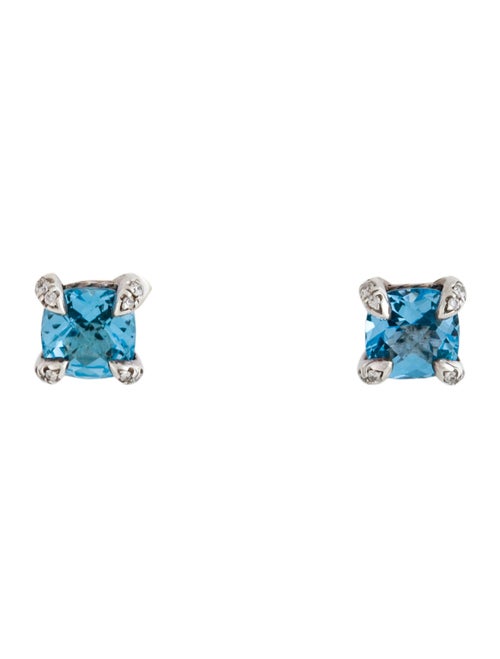 David Yurman Diamond Topaz Stud Earrings