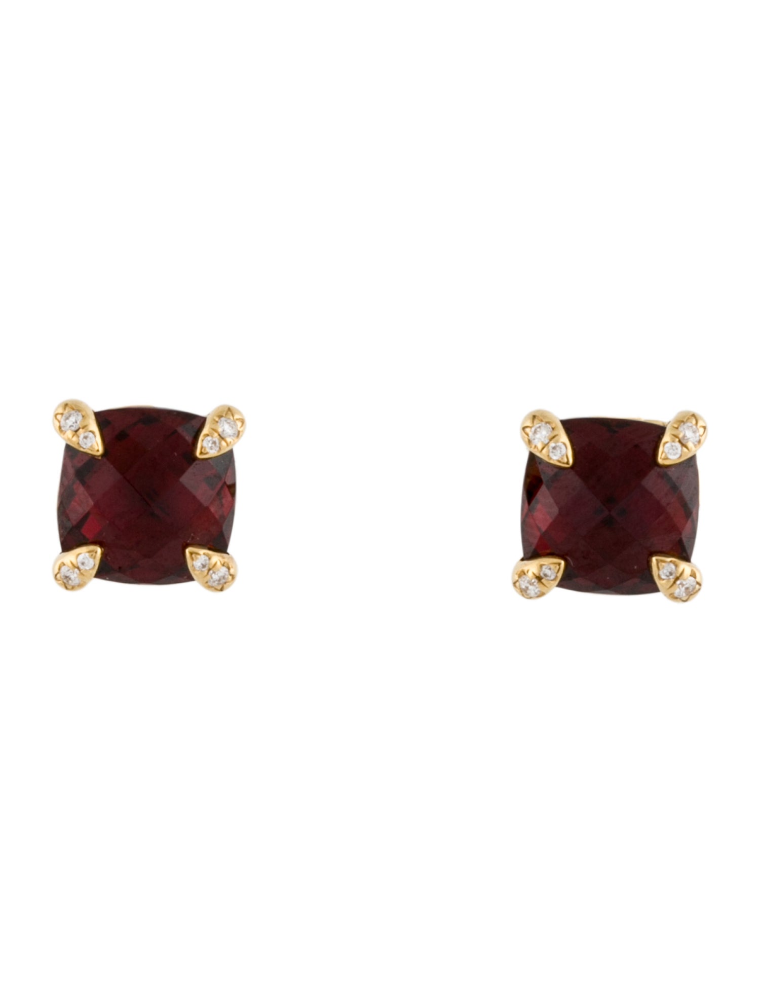 David Yurman 18K Garnet & Diamond Chatelaine® Stud Earrings