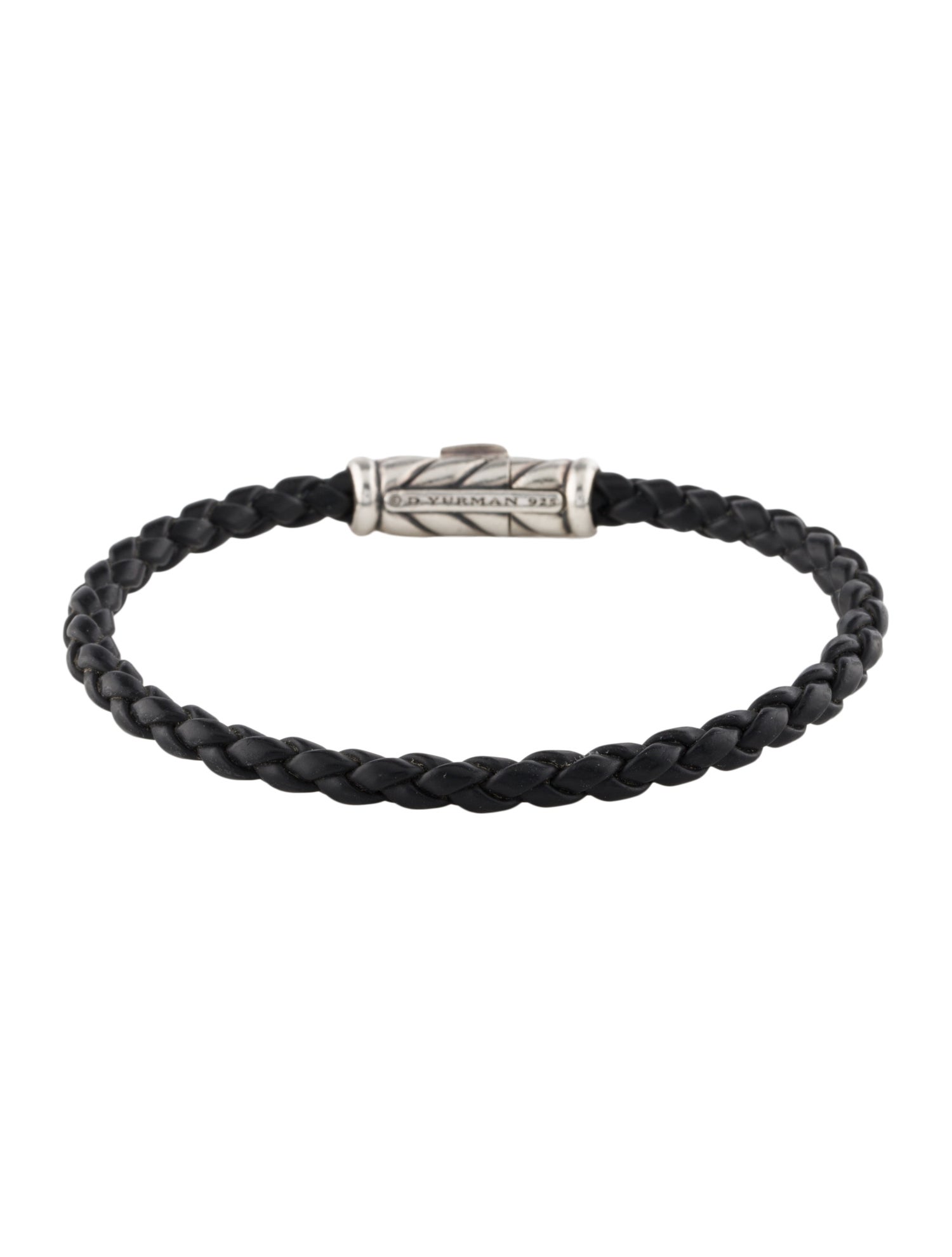 David Yurman Leather Braided Chevron Wrap Bracelet