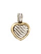 David Yurman Two-Tone Sculpted Cable Heart Locket Pendant