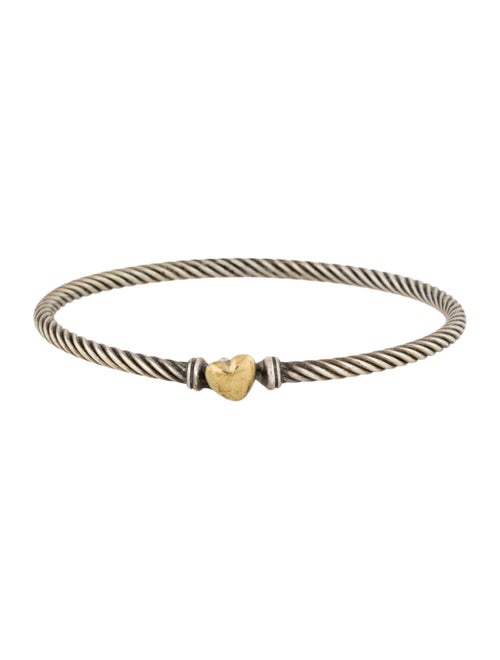 David Yurman Two-Tone Classic Cable Heart Station Bracelet