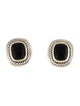 David Yurman Two-Tone Onyx Albion Clip-On Earrings