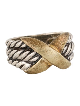 David Yurman Two-Tone X Three Row Band