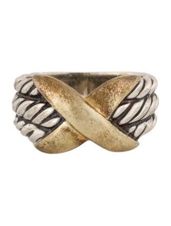 David Yurman Two-Tone X Three Row Band