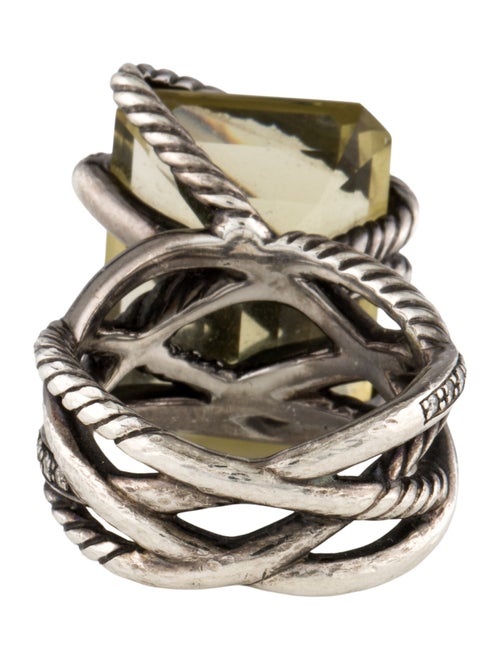 David Yurman Quartz & Diamond Cable Wrap Ring