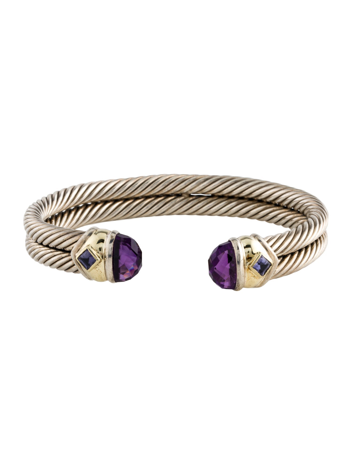 David Yurman Amethyst & Iolite Renaissance Double Cable Bracelet
