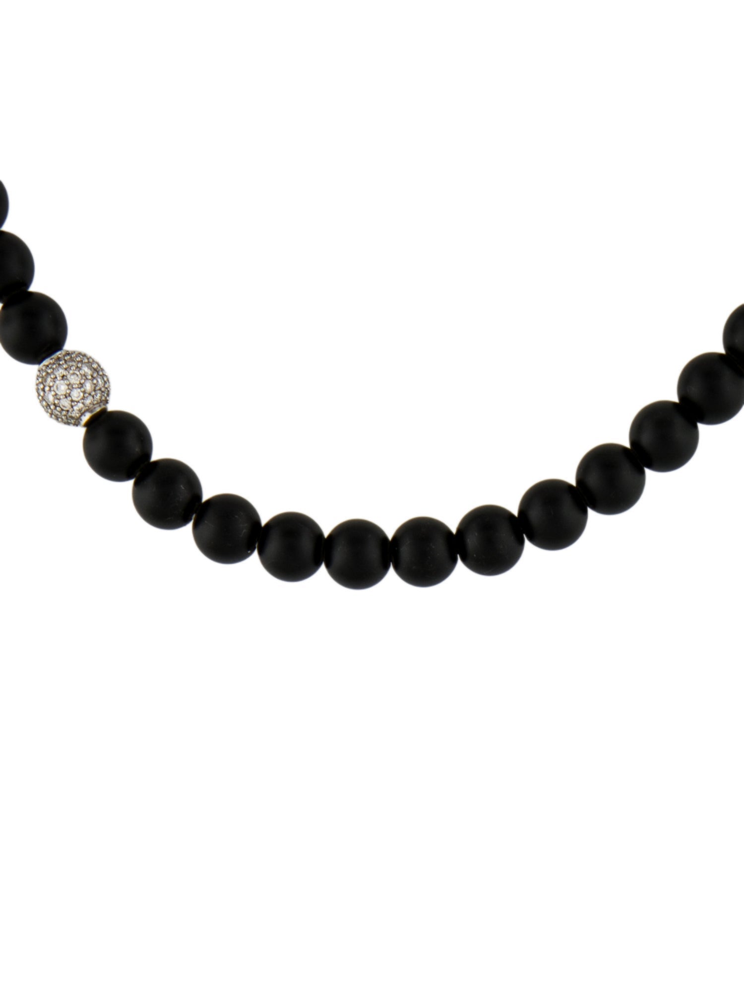 David Yurman Onyx & Diamond Spiritual Bead Necklace