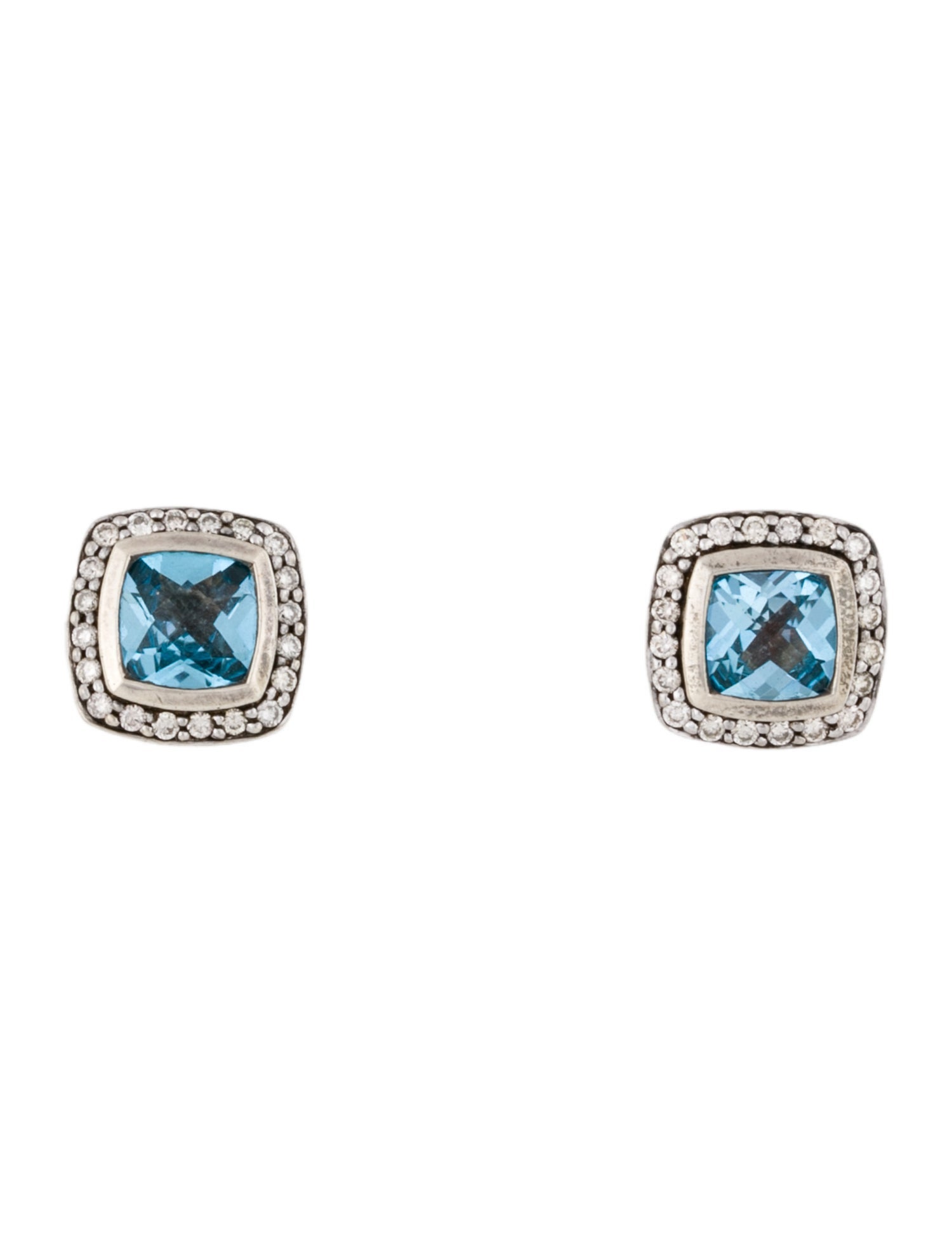 David Yurman Topaz & Diamond Albion Stud Earrings