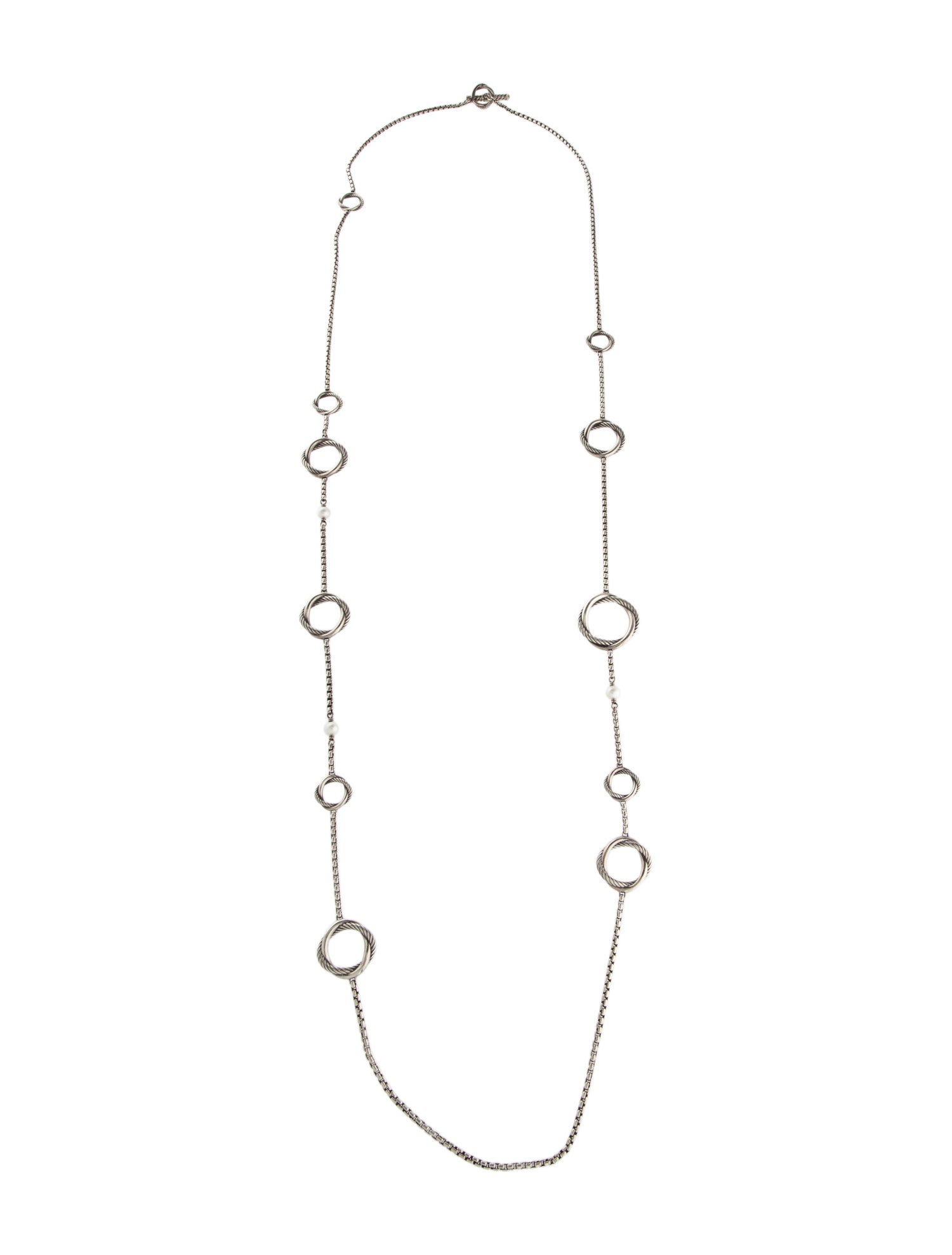 David Yurman Pearl Infinity Station Necklace