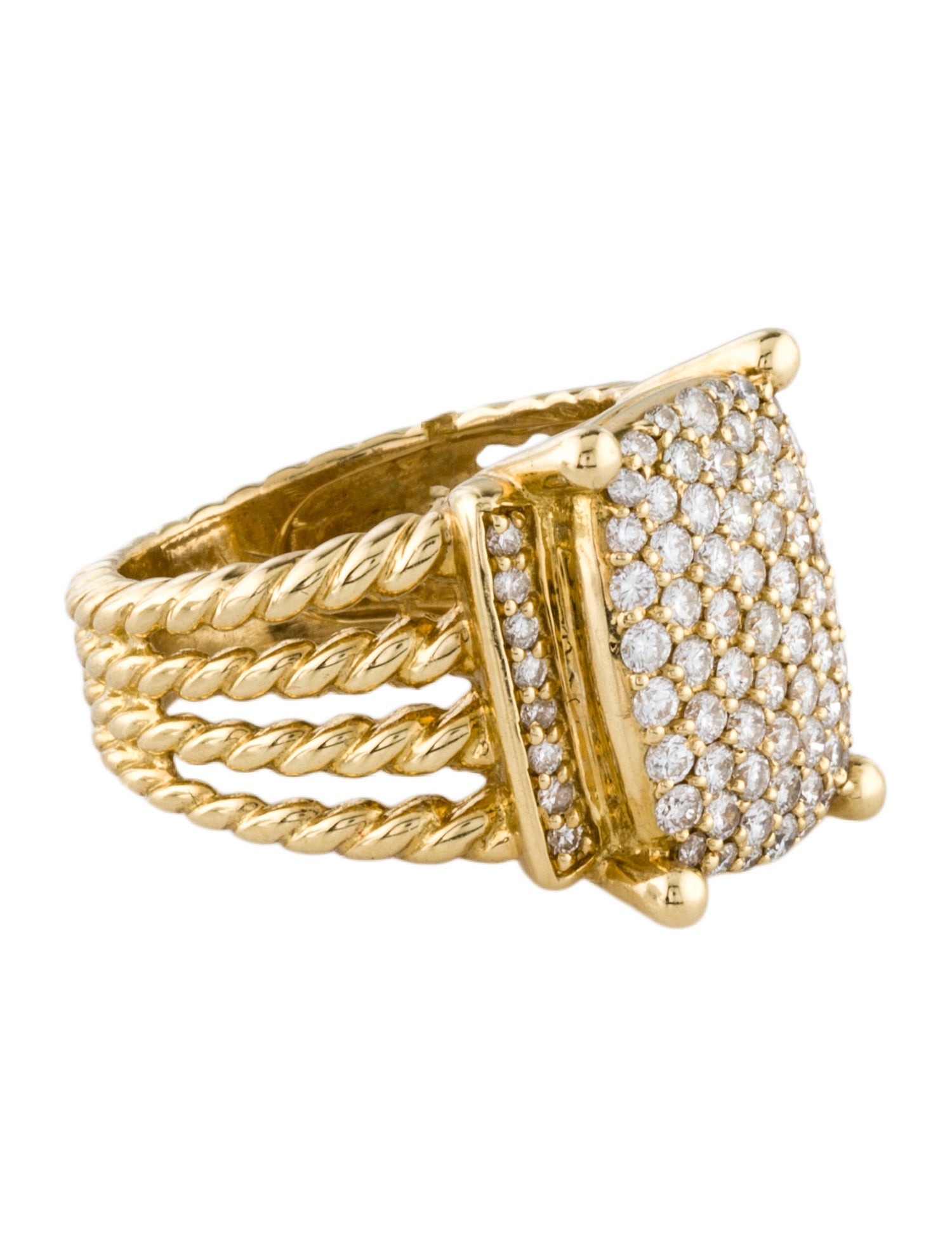 David Yurman 18K 1.14ctw Diamond Wheaton Cocktail Ring