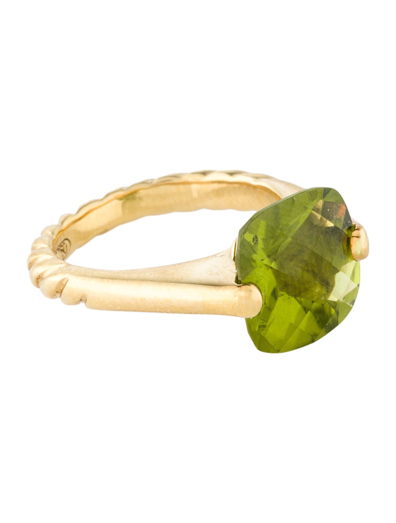 David Yurman 18K Peridot Cable Ring