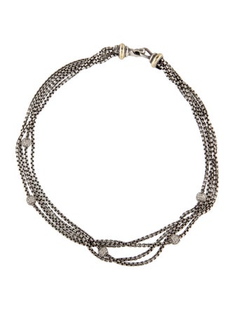 David Yurman 1.08ctw Diamond Four-Row Small Multistrand Chain Necklace
